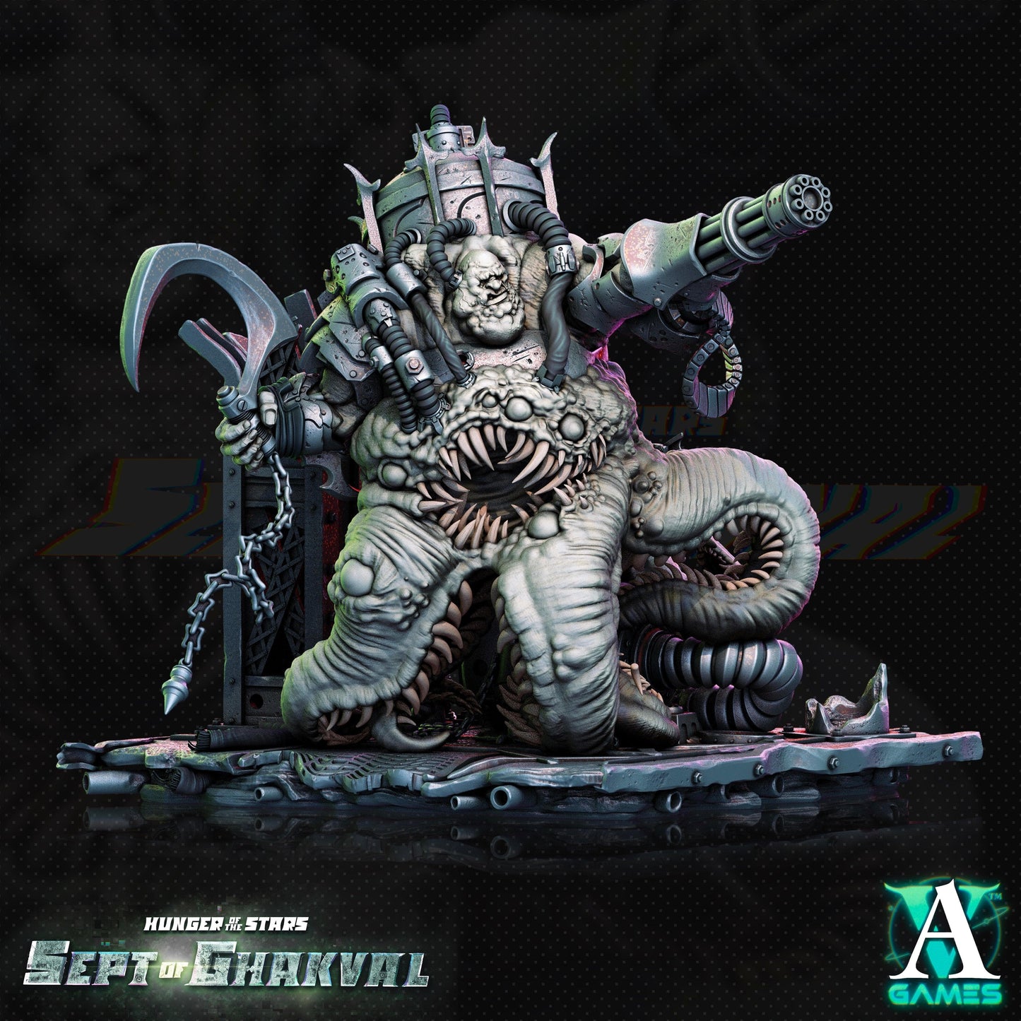 3D Printed Archvillain Games Ghakval Evermaws Hunger of the Stars 28 32mm D&D