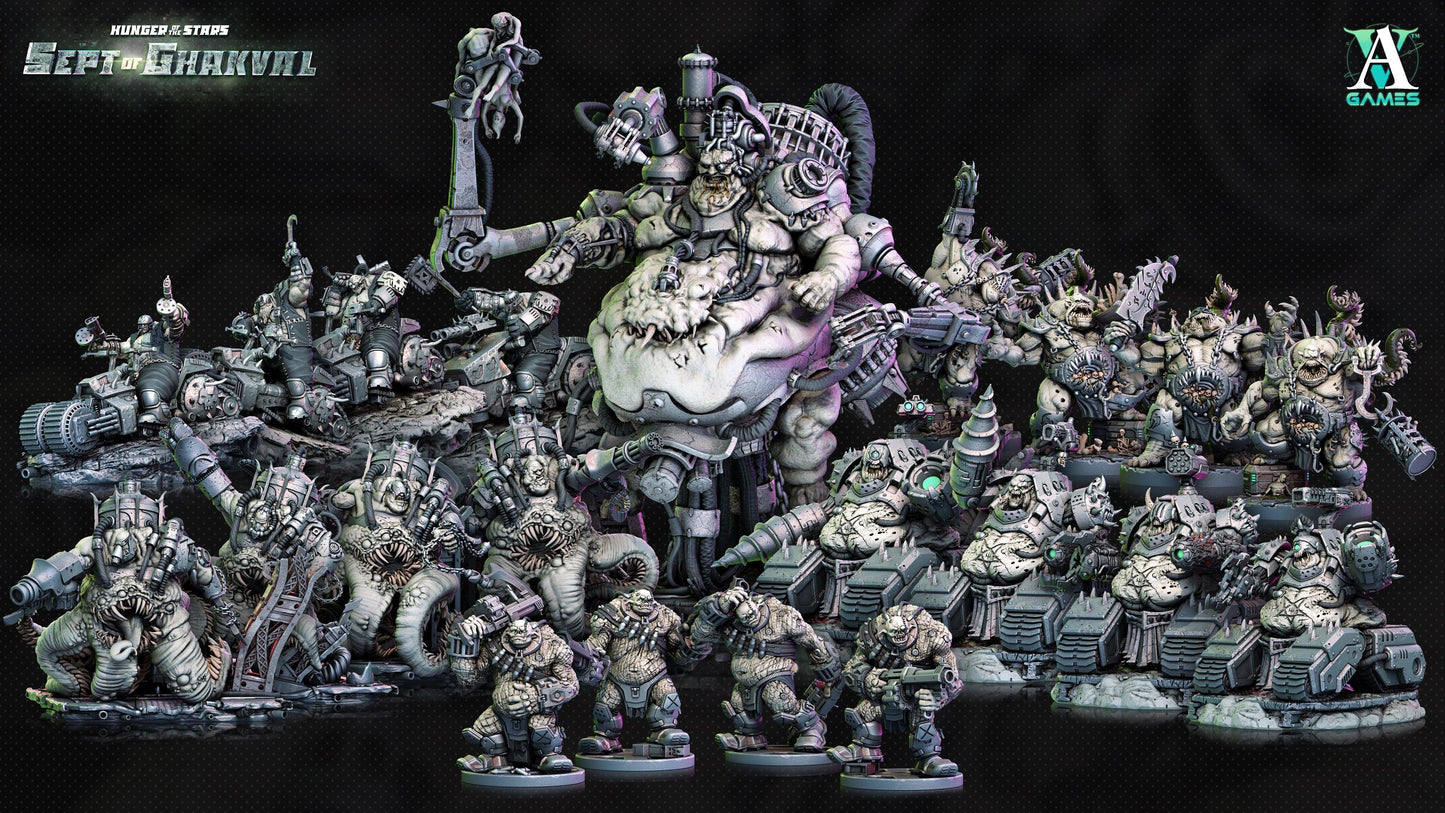 3D Printed Archvillain Games Ghakval Ghu Grunts Hunger of the Stars 28 32mm D&D