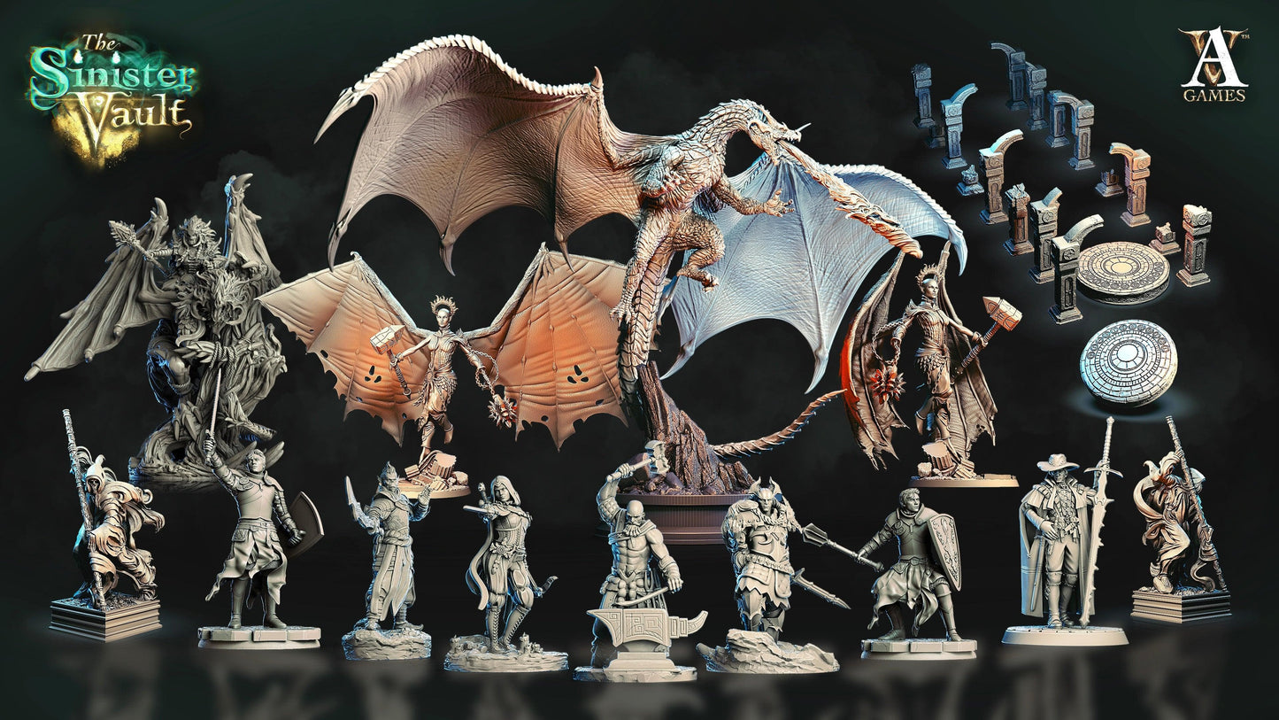 3D Printed Archvillain Games Gharl the Fighter The Sinister Vault 28 32mm D&D