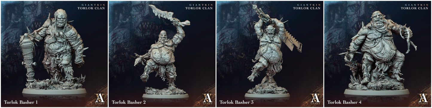 3D Printed Archvillain Games Giantkin - Torlok Clan Torlok Basher 28 32mm D&D