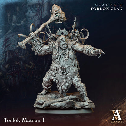 3D Printed Archvillain Games Giantkin - Torlok Clan Torlok Matron 28 32mm D&D