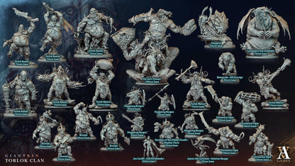 3D Printed Archvillain Games Giantkin - Torlok Clan Torlok Matron 28 32mm D&D