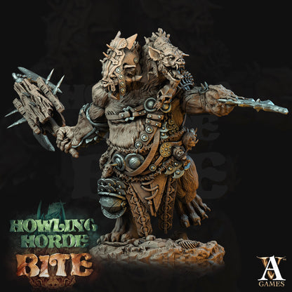 3D Printed Archvillain Games Gnoll Ettin Howling Horde 28 32mm D&D