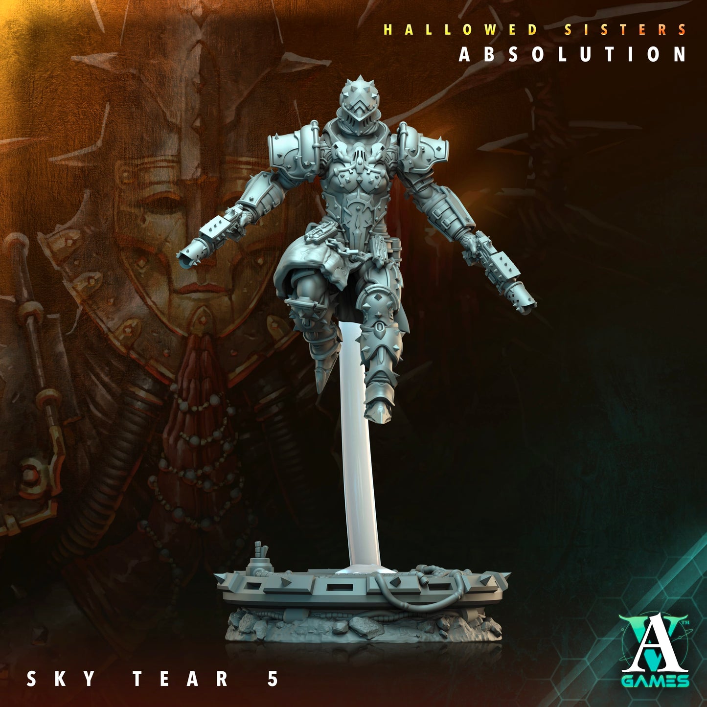 3D Printed Archvillain Games Hallowed Sisters Absolution - Sky Tear 28mm 32mm D&D