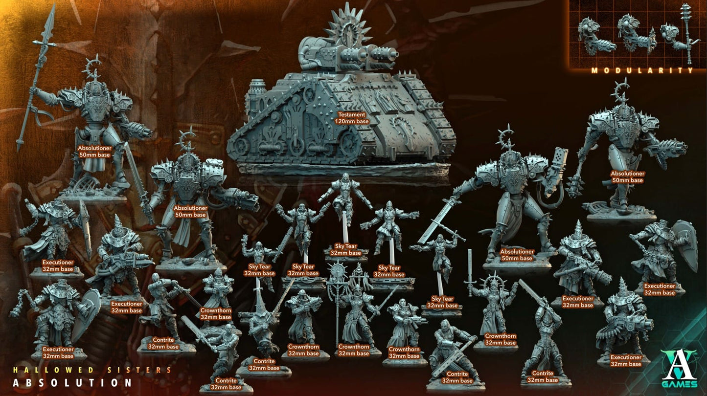 3D Printed Archvillain Games Hallowed Sisters Absolution - Sky Tear 28mm 32mm D&D