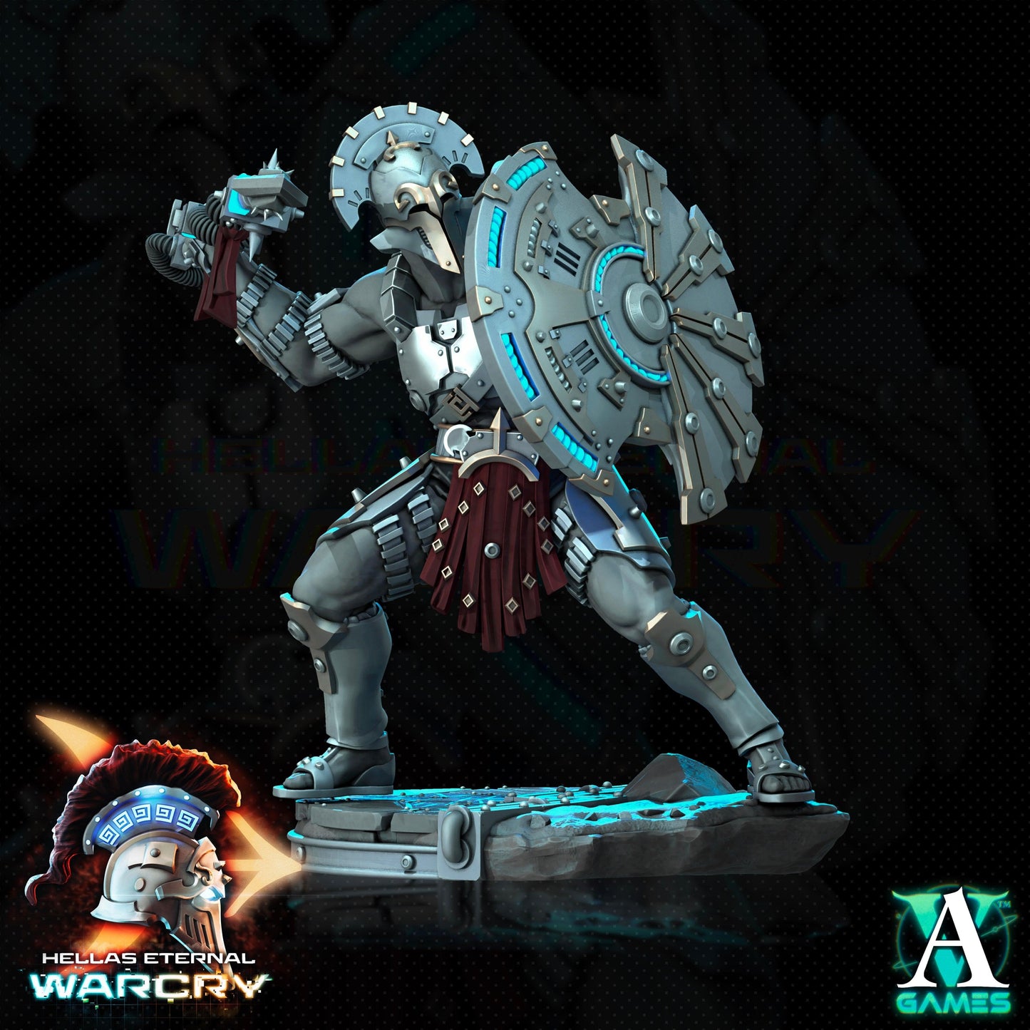 3D Printed Archvillain Games Hellas Eternal - Warcry Oplites 28 32mm D&D