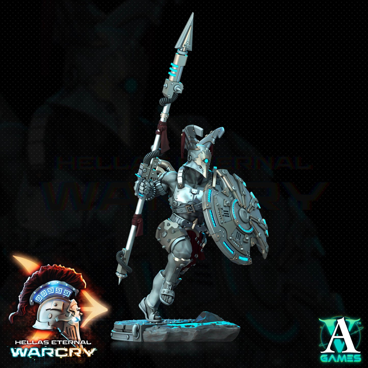 3D Printed Archvillain Games Hellas Eternal - Warcry Oplites 28 32mm D&D