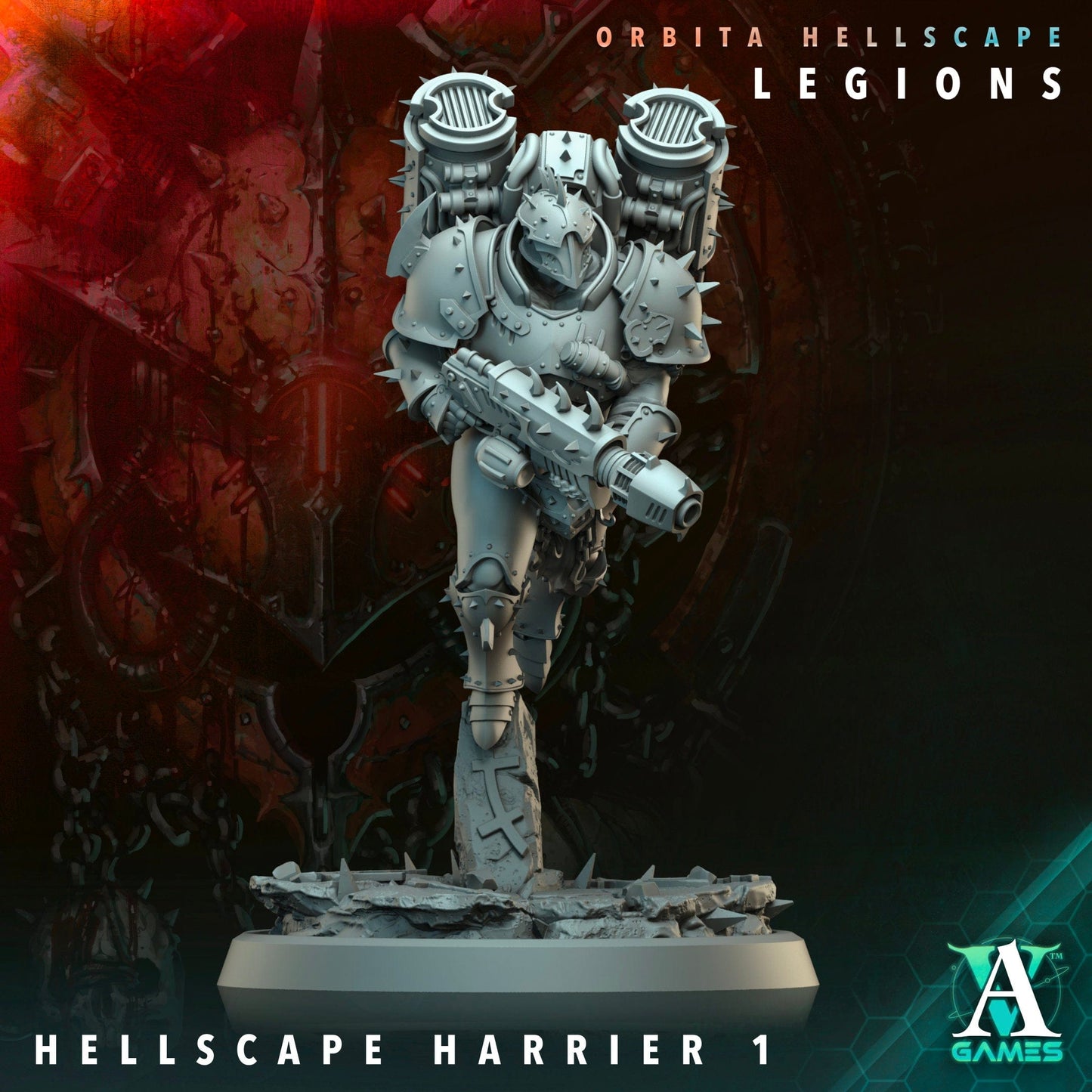 3D Printed Archvillain Games Hellscape Harrier Orbita Hellscape - Legions 28 32mm D&D