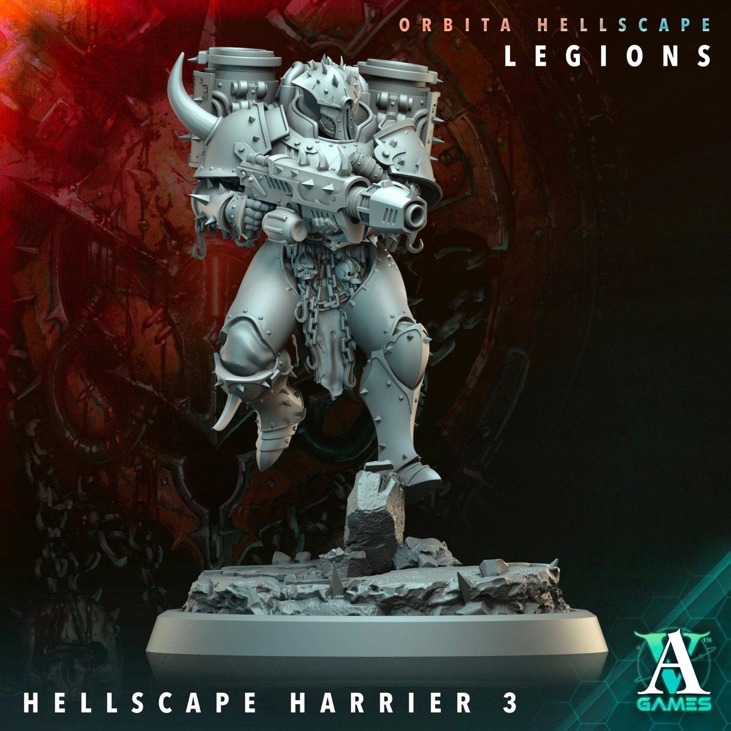 3D Printed Archvillain Games Hellscape Harrier Orbita Hellscape - Legions 28 32mm D&D