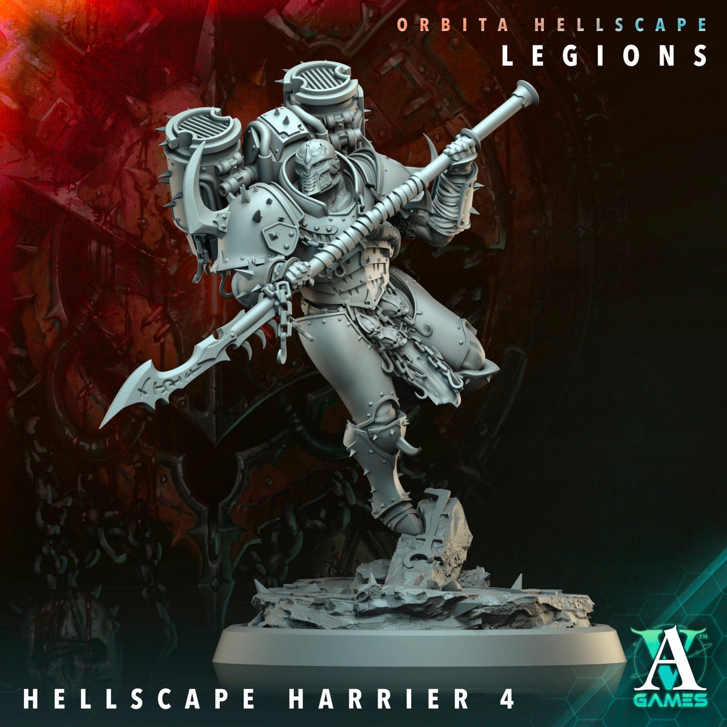 3D Printed Archvillain Games Hellscape Harrier Orbita Hellscape - Legions 28 32mm D&D