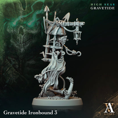 3D Printed Archvillain Games High Seas - Gravetide Gravetide Ironbound 28 32mm D&D