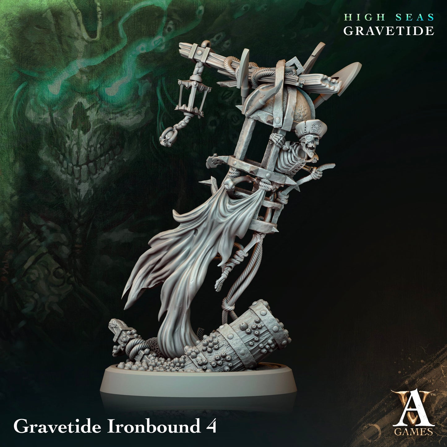 3D Printed Archvillain Games High Seas - Gravetide Gravetide Ironbound 28 32mm D&D