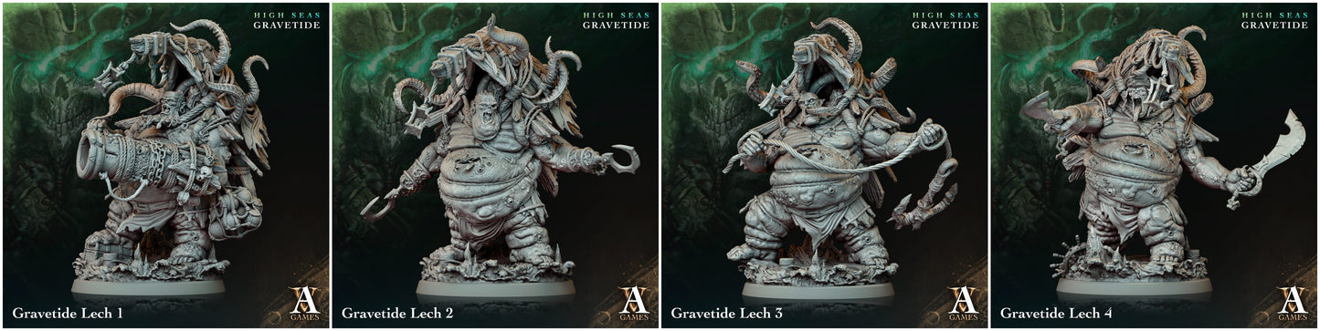 3D Printed Archvillain Games High Seas - Gravetide Gravetide Lech 28 32mm D&D