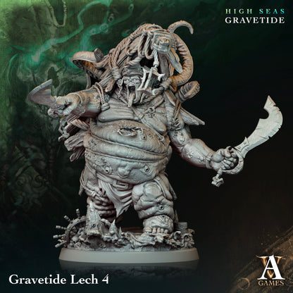 3D Printed Archvillain Games High Seas - Gravetide Gravetide Lech 28 32mm D&D