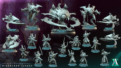 3D Printed Archvillain Games Highblood Knight Sylvari Ascendants Highblood Legacy Archvillain Society Vol XXXV 28 32mm D&D