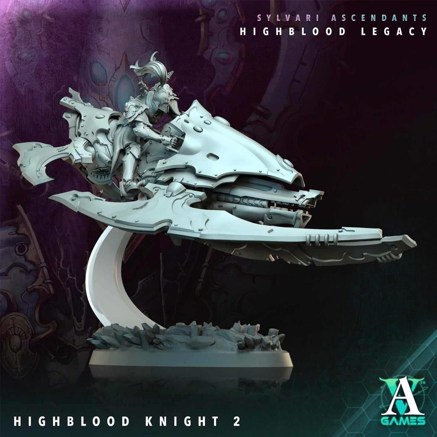 3D Printed Archvillain Games Highblood Knight Sylvari Ascendants Highblood Legacy Archvillain Society Vol XXXV 28 32mm D&D