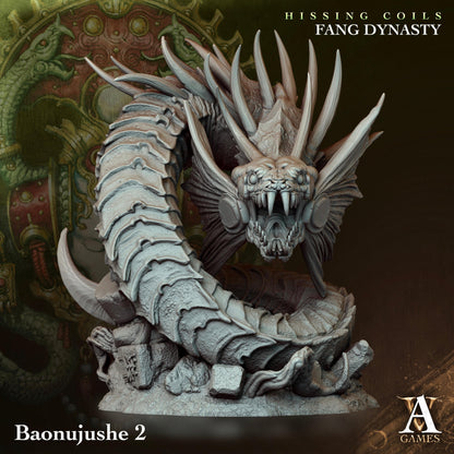3D Printed Archvillain Games Hissing Coils - Fang Dynasty Baonujushe 28 32mm D&D