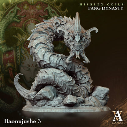 3D Printed Archvillain Games Hissing Coils - Fang Dynasty Baonujushe 28 32mm D&D