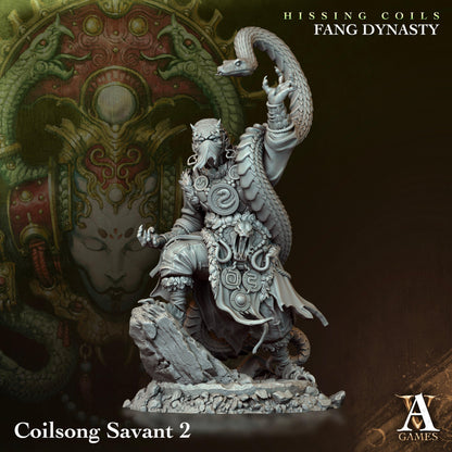3D Printed Archvillain Games Hissing Coils - Fang Dynasty Coilsong Savant 28 32mm D&D