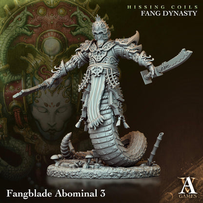 3D Printed Archvillain Games Hissing Coils - Fang Dynasty Fangblade Abominal 28 32mm D&D