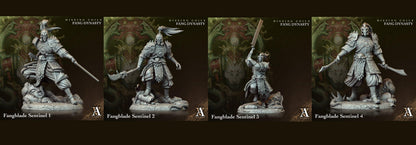 3D Printed Archvillain Games Hissing Coils - Fang Dynasty Fangblade Sentinel 28 32mm D&D