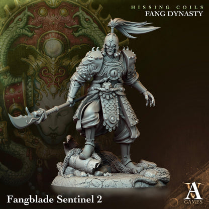 3D Printed Archvillain Games Hissing Coils - Fang Dynasty Fangblade Sentinel 28 32mm D&D
