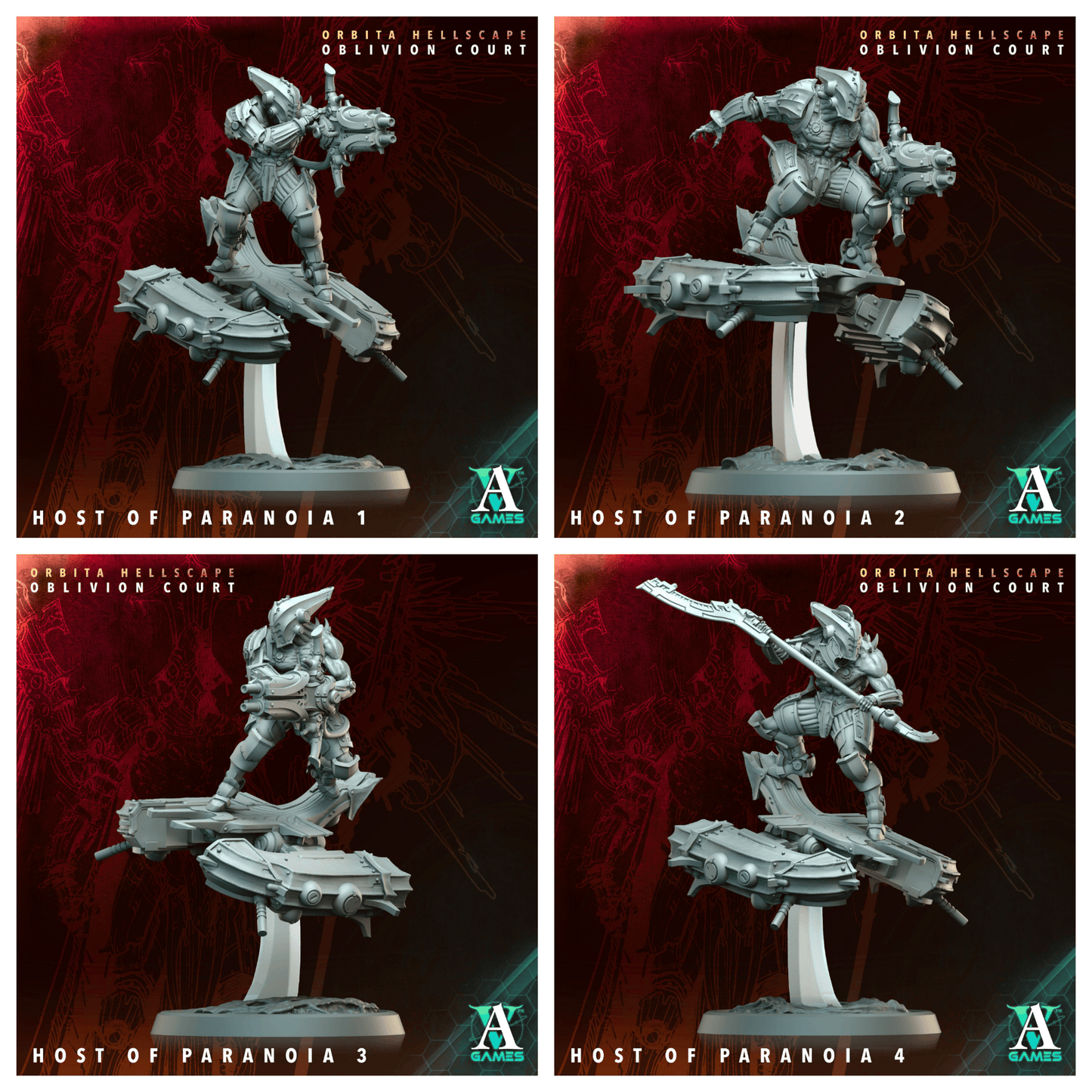 3D Printed Archvillain Games Host of Paranoia Orbita Hellscape Oblivion Court 28 32mm D&D