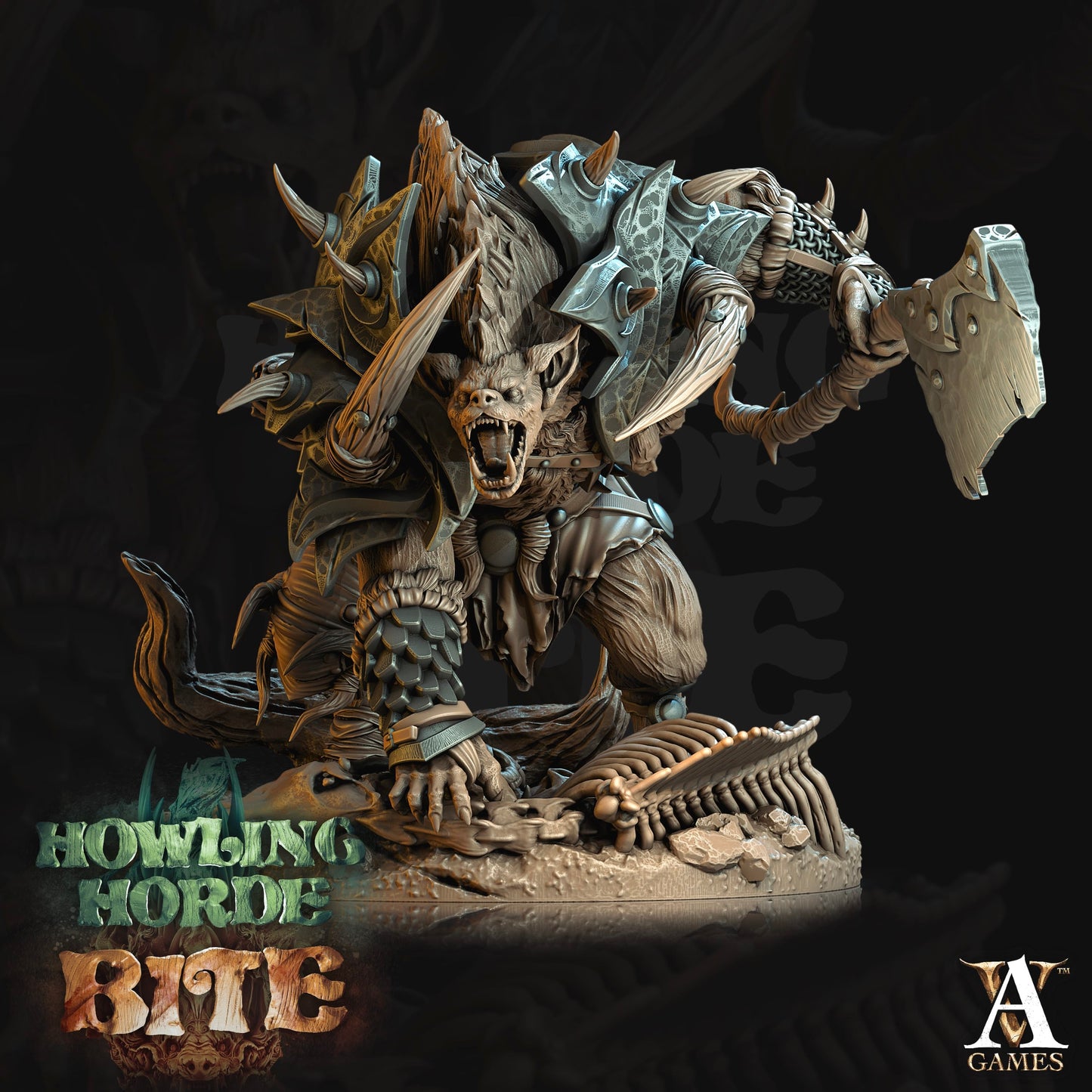 3D Printed Archvillain Games Howling Horde - Gnoll Brutes 28mm 32mm D&D