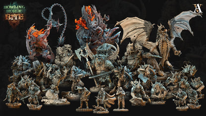 3D Printed Archvillain Games Howling Horde - Gnoll Trackers 28mm 32mm D&D