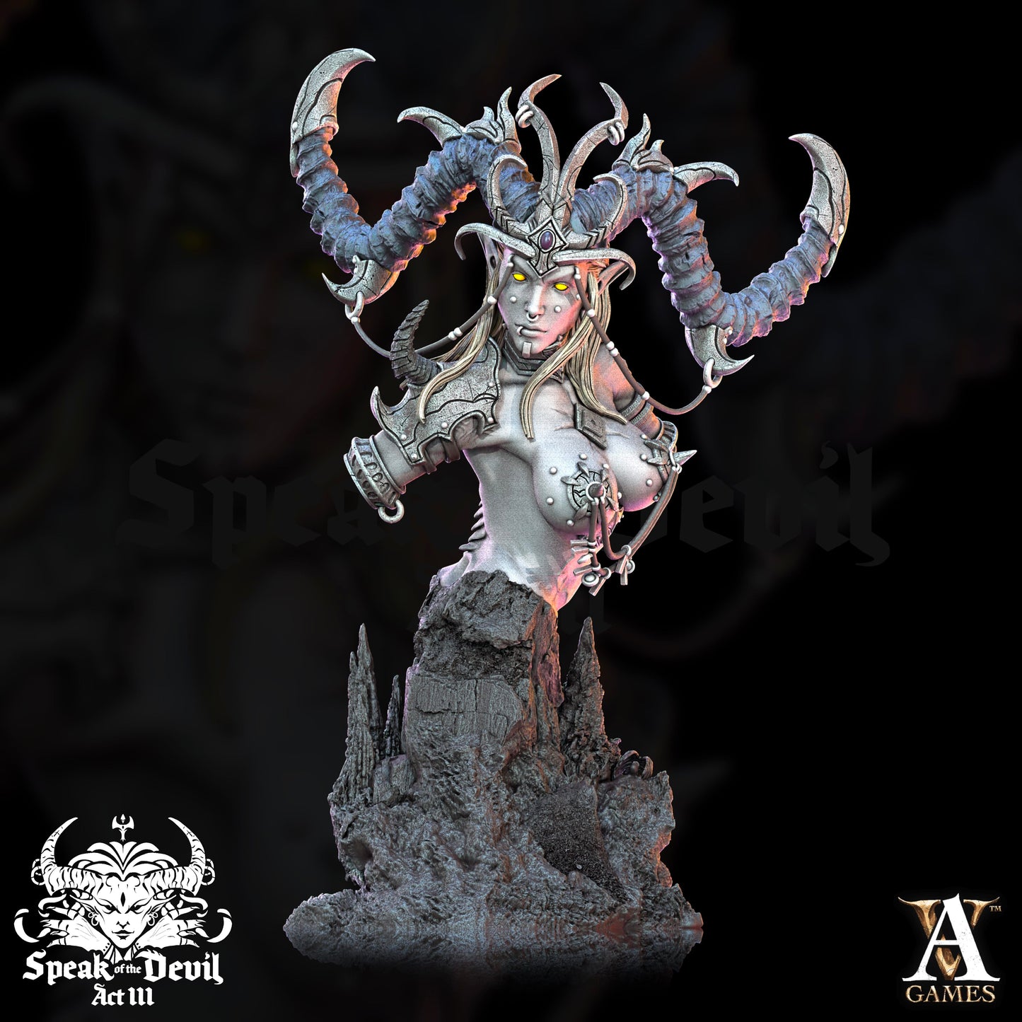 3D Printed Archvillain Games Illyra'Vash The First Harlot Bust Speak of the Devil Vol. III 28 32mm D&D