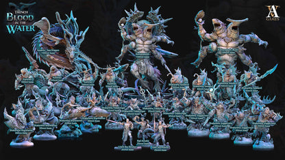 3D Printed Archvillain Games Karkhareetoth The Trench Blood In the Water 28 32mm D&D