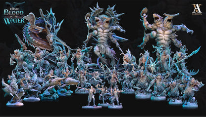 3D Printed Archvillain Games Karkhareetoth The Trench Blood In the Water 28 32mm D&D