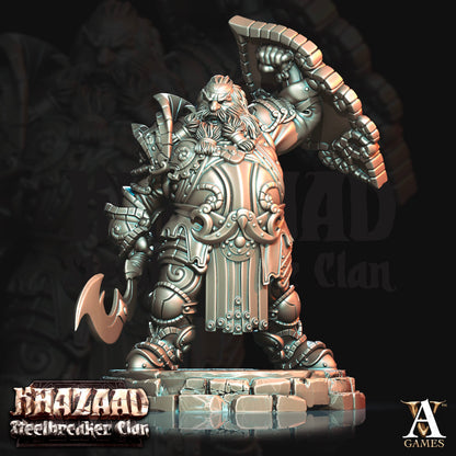 3D Printed Archvillain Games Khazaad Steelbreaker Clan - Steelbreaker Dwarf Warriors 28mm 32mm D&D