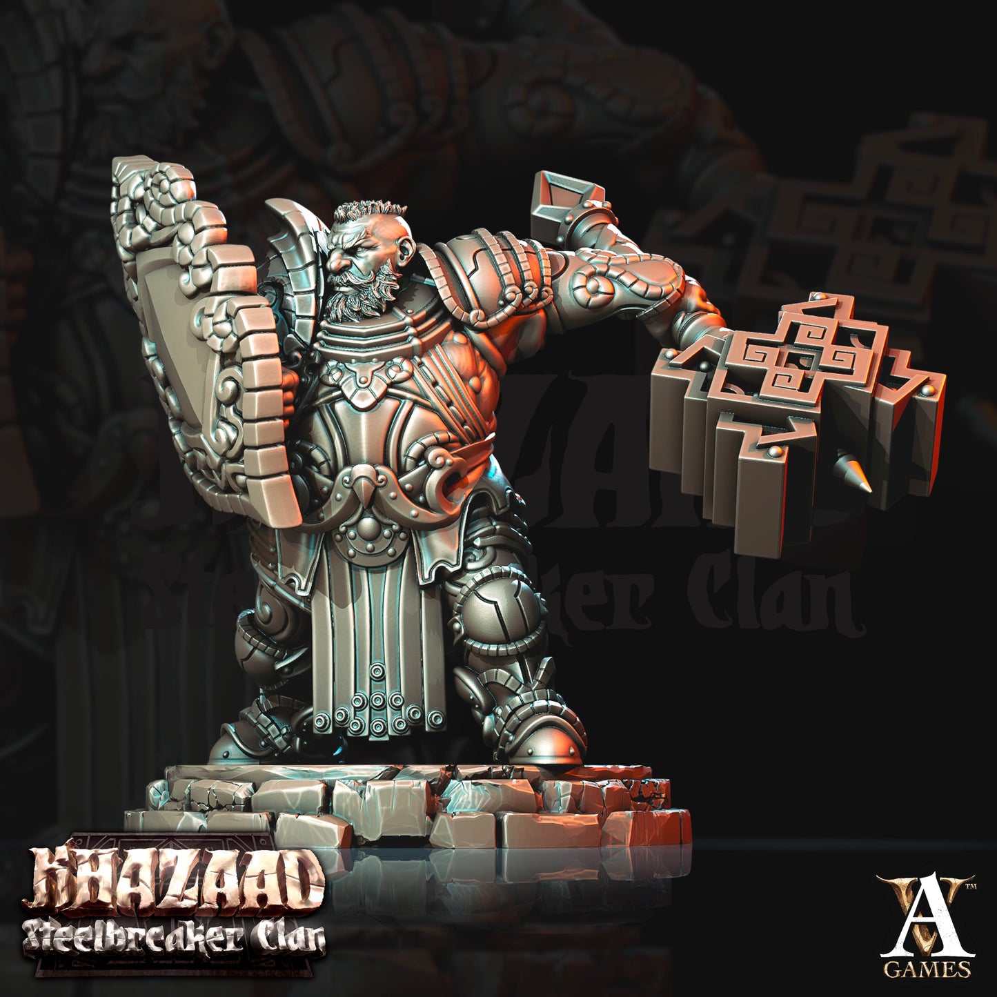 3D Printed Archvillain Games Khazaad Steelbreaker Clan - Steelbreaker Dwarf Warriors 28mm 32mm D&D