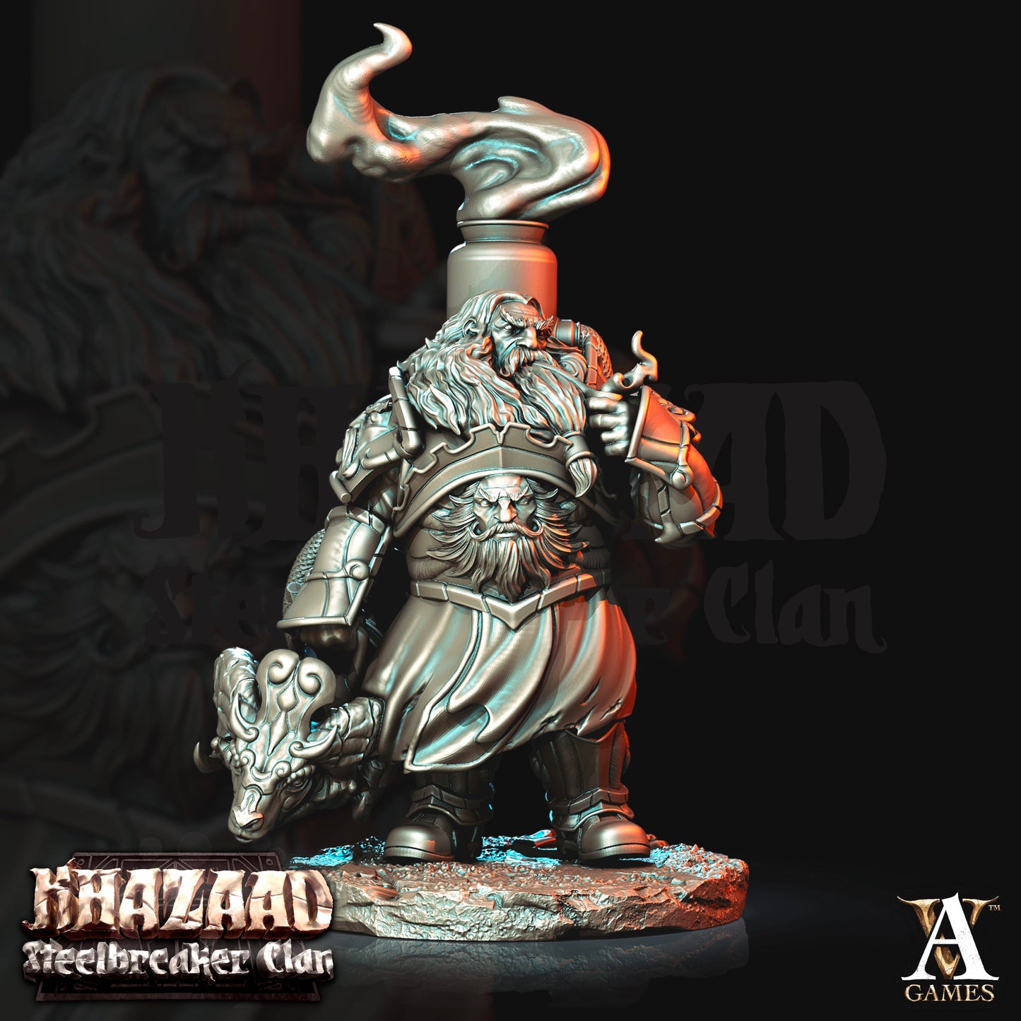 3D Printed Archvillain Games Khazaad Steelbreaker Clan - Steelbreaker Firespitters 28mm 32mm D&D