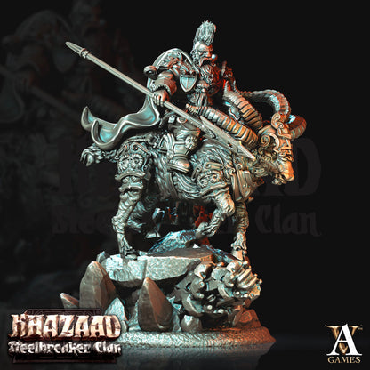 3D Printed Archvillain Games Khazaad Steelbreaker Clan - Steelbreaker Warriors Ram Riders 28mm 32mm D&D