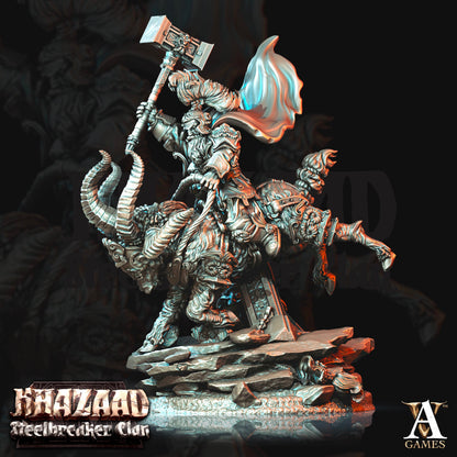 3D Printed Archvillain Games Khazaad Steelbreaker Clan - Steelbreaker Warriors Ram Riders 28mm 32mm D&D