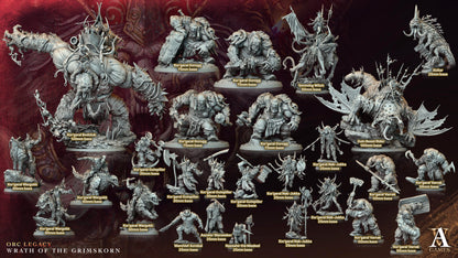 3D Printed Archvillain Games Kor'garal Gorogg Orc Legacy Wrath of the Grimskorn 28 32mm D&D