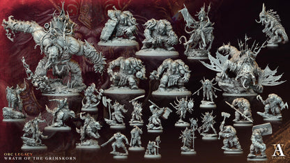 3D Printed Archvillain Games Kor'garal Gorogg Orc Legacy Wrath of the Grimskorn 28 32mm D&D