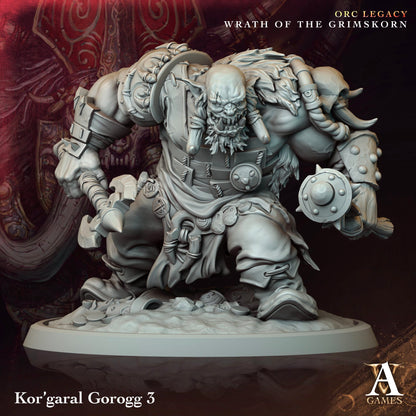 3D Printed Archvillain Games Kor'garal Gorogg Orc Legacy Wrath of the Grimskorn 28 32mm D&D