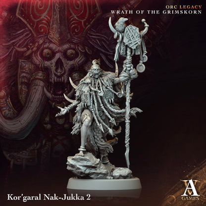 3D Printed Archvillain Games Kor’garal Nak Jukka Orc Legacy Wrath of the Grimskorn 28 32mm D&D