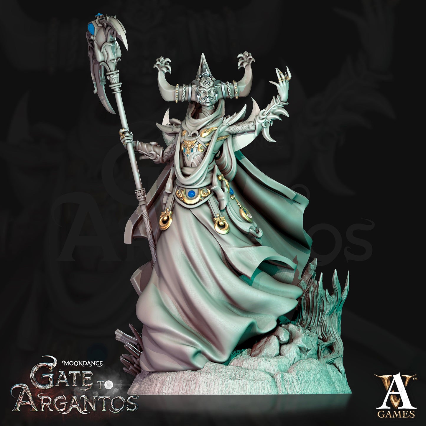 3D Printed Archvillain Games Mages of the Crescent Moondance - Gate to Argantos 28 32mm D&D