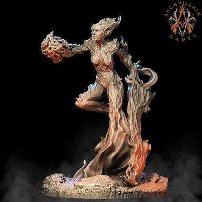 3D Printed Archvillain Games Magma Lords - Ember Maidens 28mm 32mm D&D