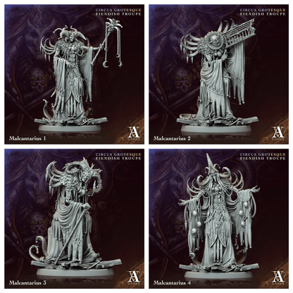 3D Printed Archvillain Games Malcantarius Circus Grotesque Fiendish Troupe 28 32mm D&D