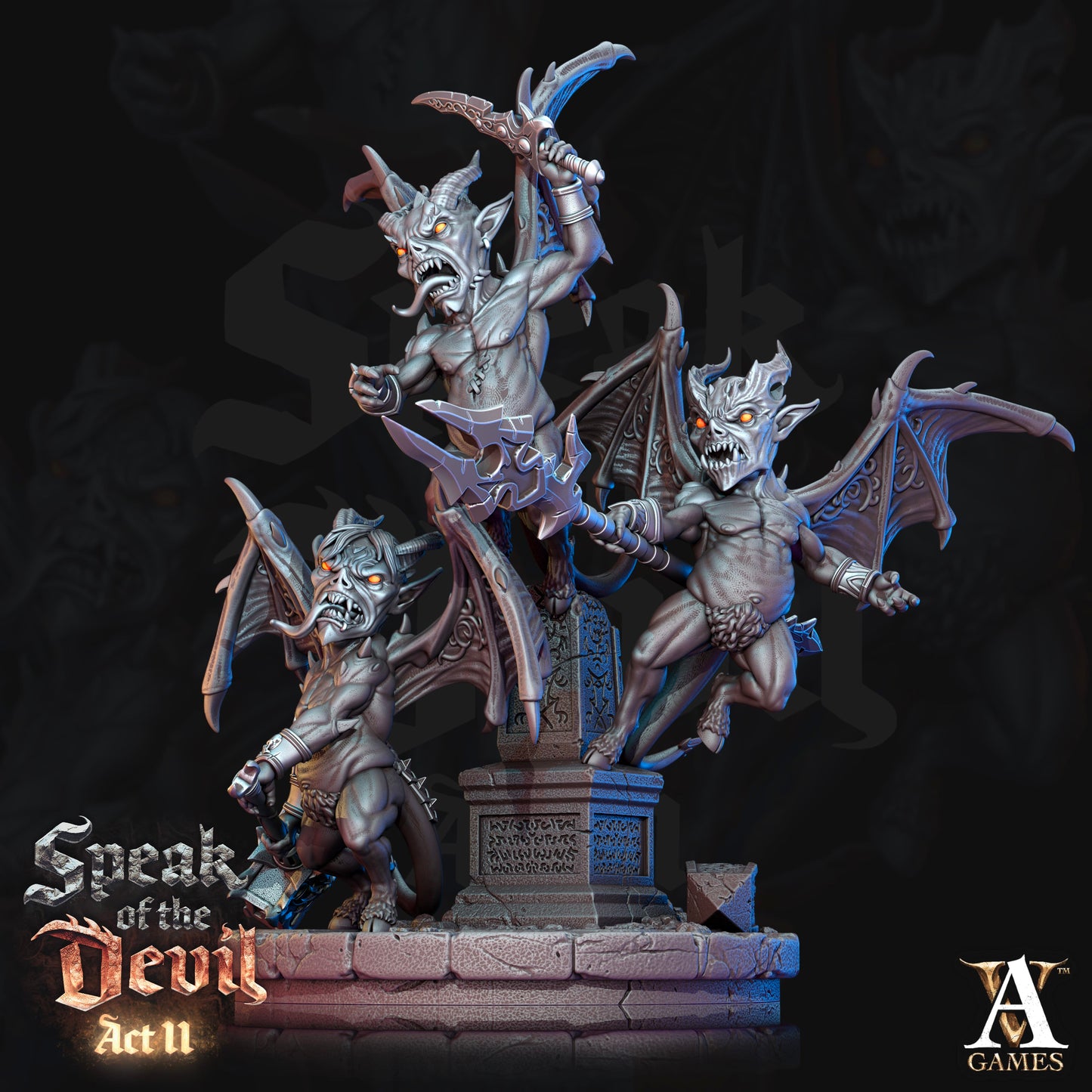 3D Printed Archvillain Games Malignants Speak of the Devil Act II 28 32mm D&D