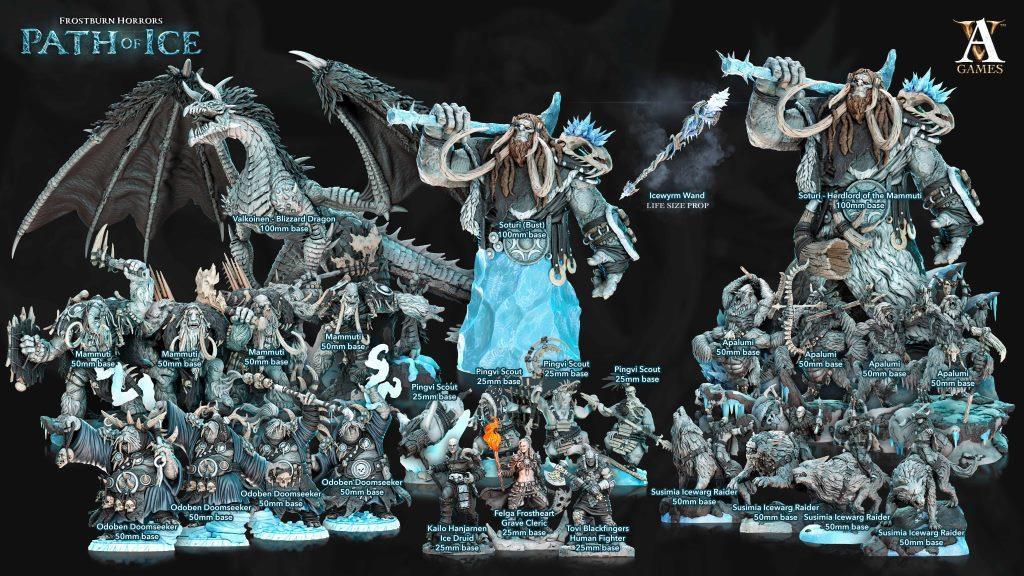 3D Printed Archvillain Games Mammuti Frostburn Horrors - Path of Ice 28 32mm D&D