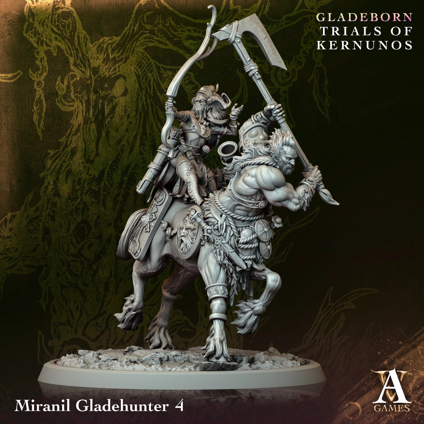 3D Printed Archvillain Games Miranil Gladehunter Gladeborn - Trials of Kernunos 28 32mm D&D