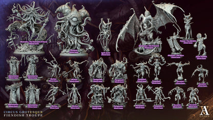 3D Printed Archvillain Games Escutrici Circus Grotesque Fiendish Troupe 28 32mm D&D