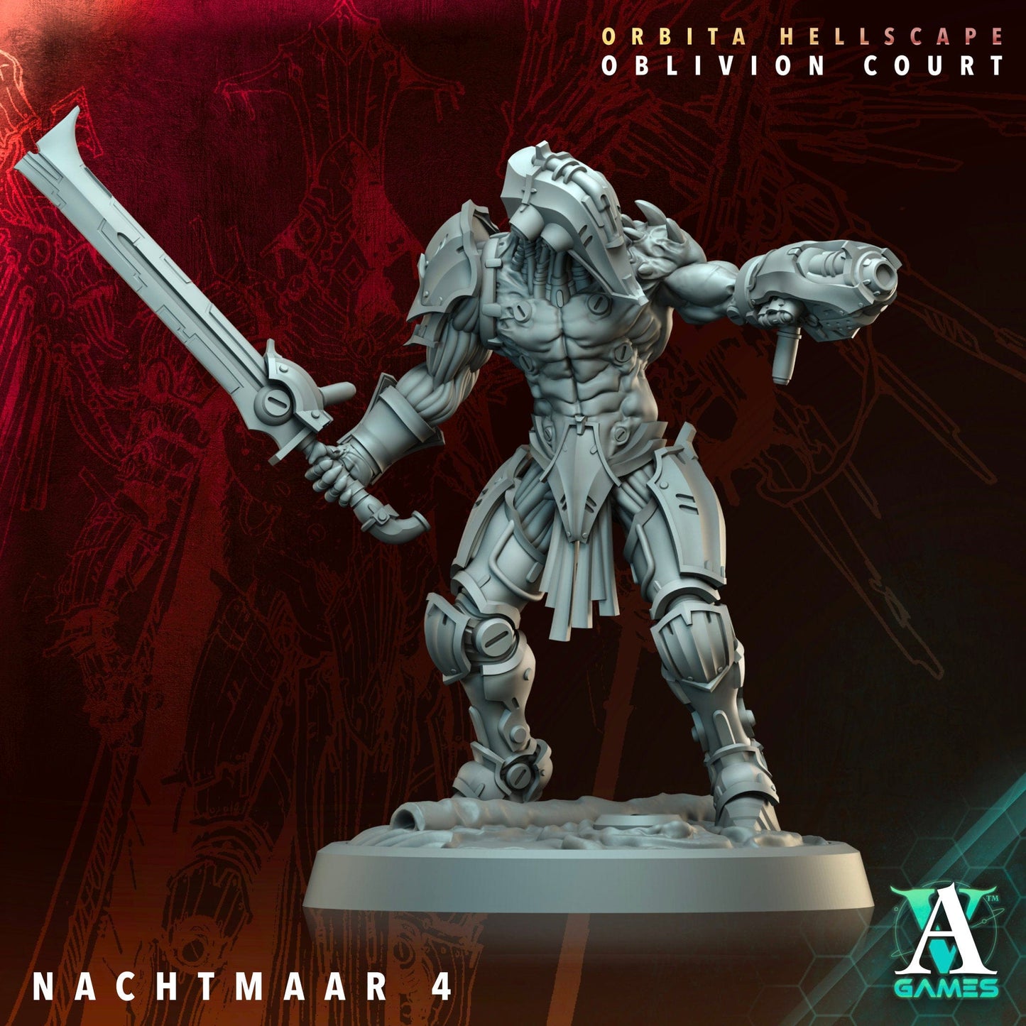 3D Printed Archvillain Games Nachtmaar Orbita Hellscape Oblivion Court 28 32mm D&D