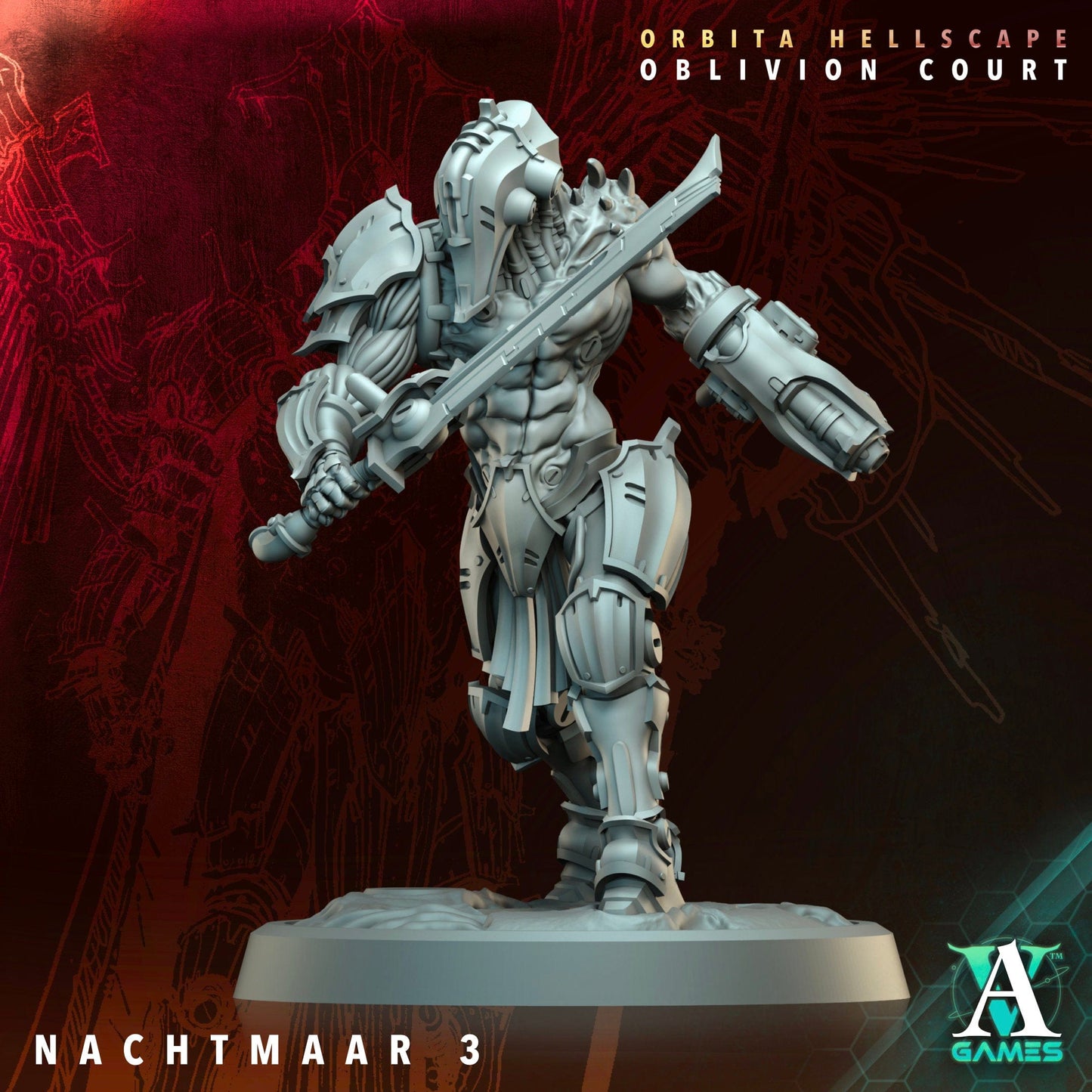 3D Printed Archvillain Games Nachtmaar Orbita Hellscape Oblivion Court 28 32mm D&D